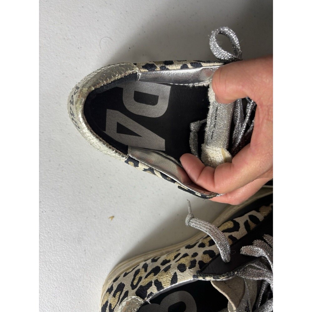 P448 Womens Leopard Print Lace Up Low Top You Can Surf Later Sneakers 37 - Picture 6 of 14